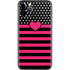 Polka Dots and Stripes Heart in Pink iPhone 11 Pro Skin